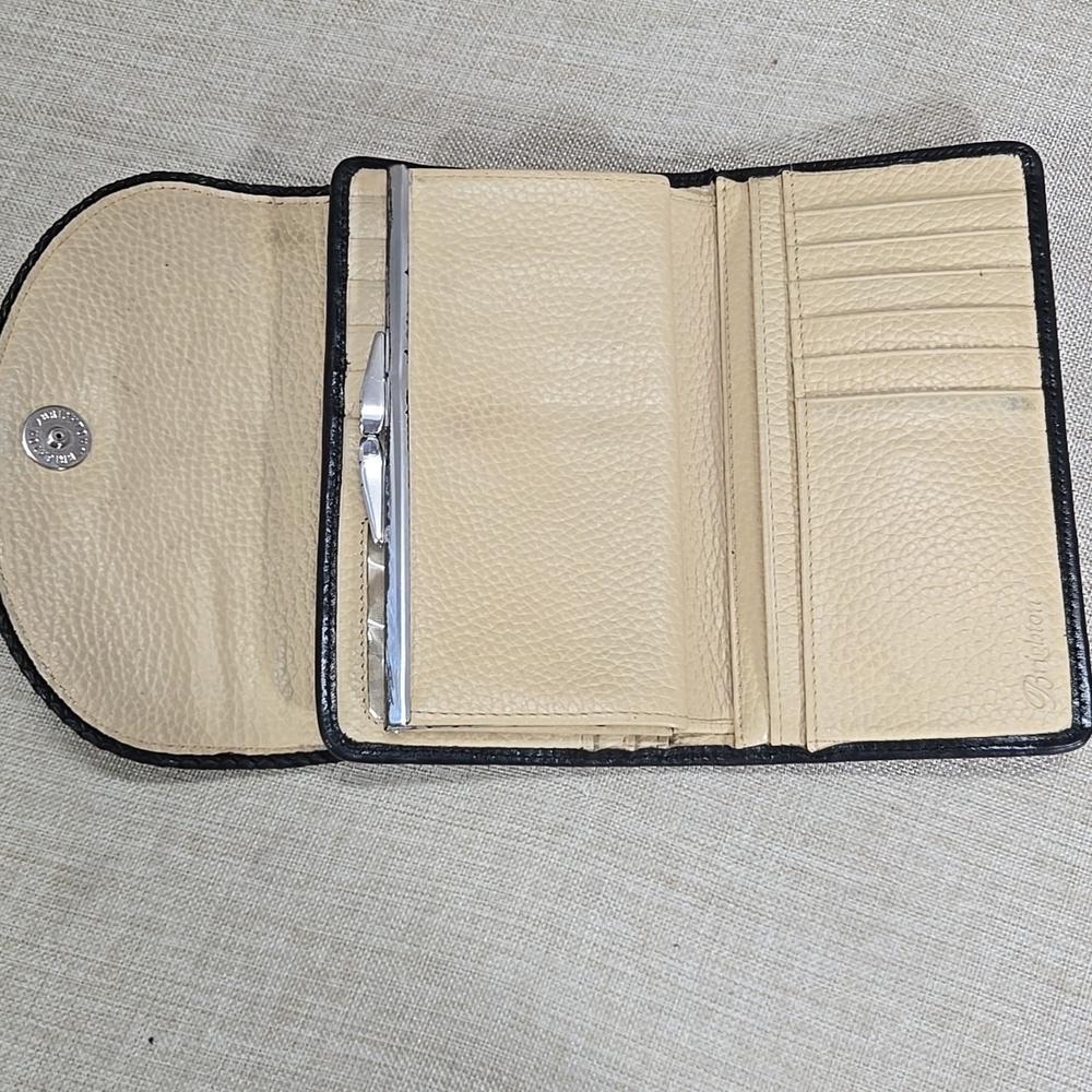 Brighton Black Croc-Embossed Quilted Leather Clutch Wallet - Picture 7 of 11